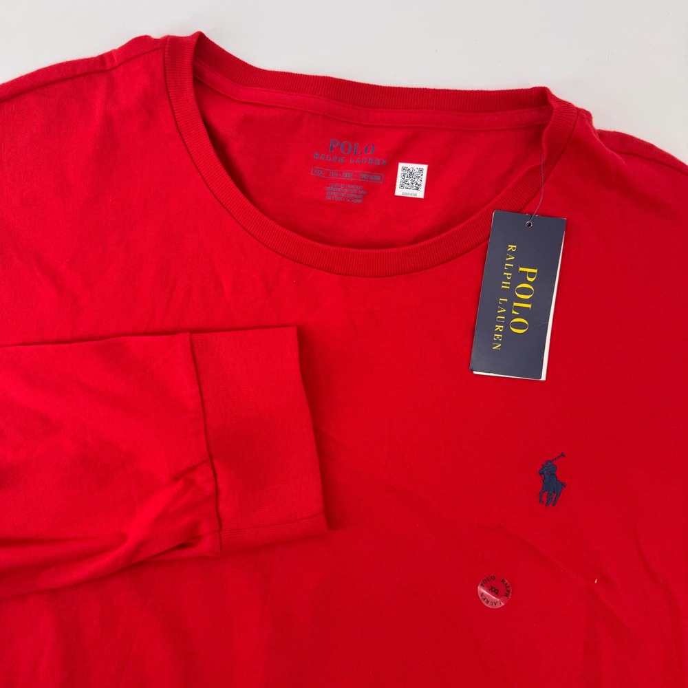 Polo Ralph Lauren T-Shirt Mens XXL Red Long Sleeve Crewneck Pony 710722091011